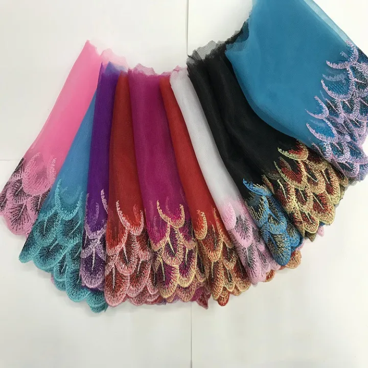 18CM H629 Organza Peacock Colorful Lace Wedding Embroidered Diy Handmade Patchwork lace TRIM Ribbon For Sewing Supplies Craft