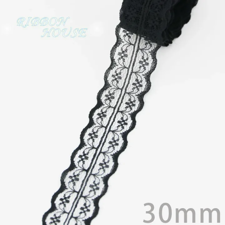 (10 yards/roll) Black lace fabric ribbon Webbing Decoration Lovely gift packing Material