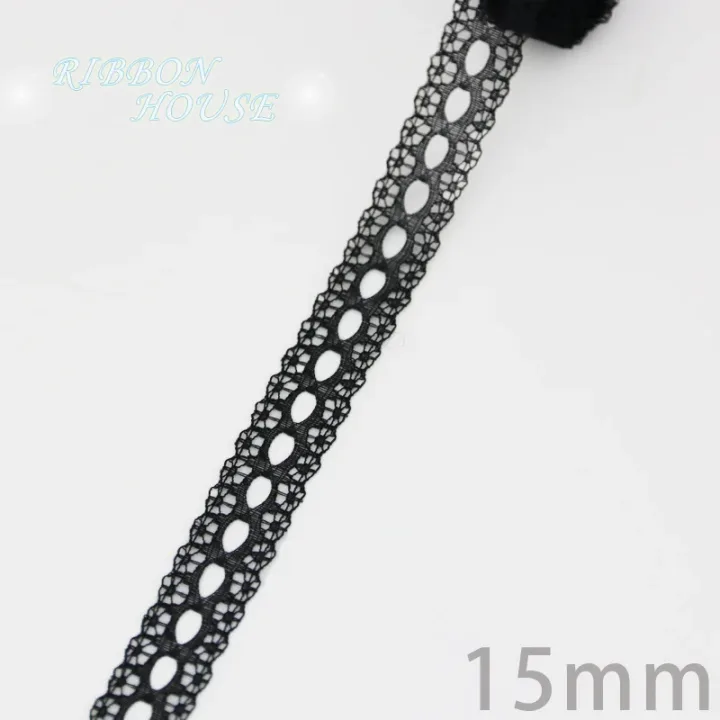 (10 yards/roll) Black lace fabric ribbon Webbing Decoration Lovely gift packing Material