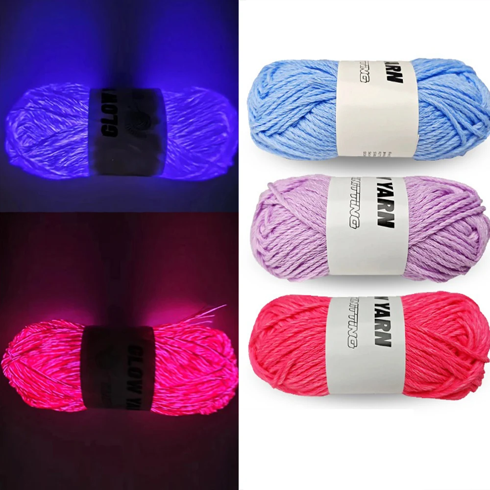 Gift Bag Yarn, Glow in the Dark Luminous Yarn, 55 Meters Craft Yarn for Sweaters, Hats, Bags, Handmade Decor, Knitting Projects