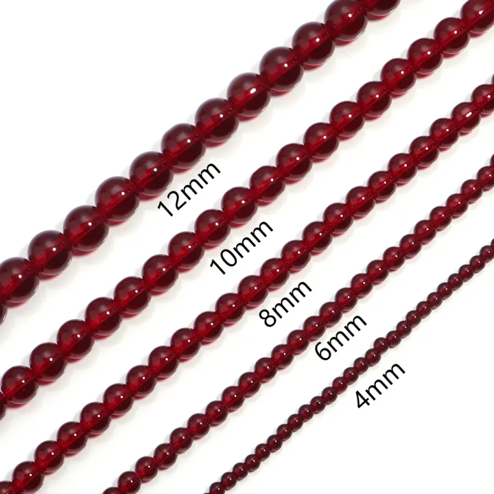 1 String Pomegranate Red Beads Loose Round Beads Glass Spacer Beads For Jewelry Making DIY Handmade DIY Bracelet Necklace Ring
