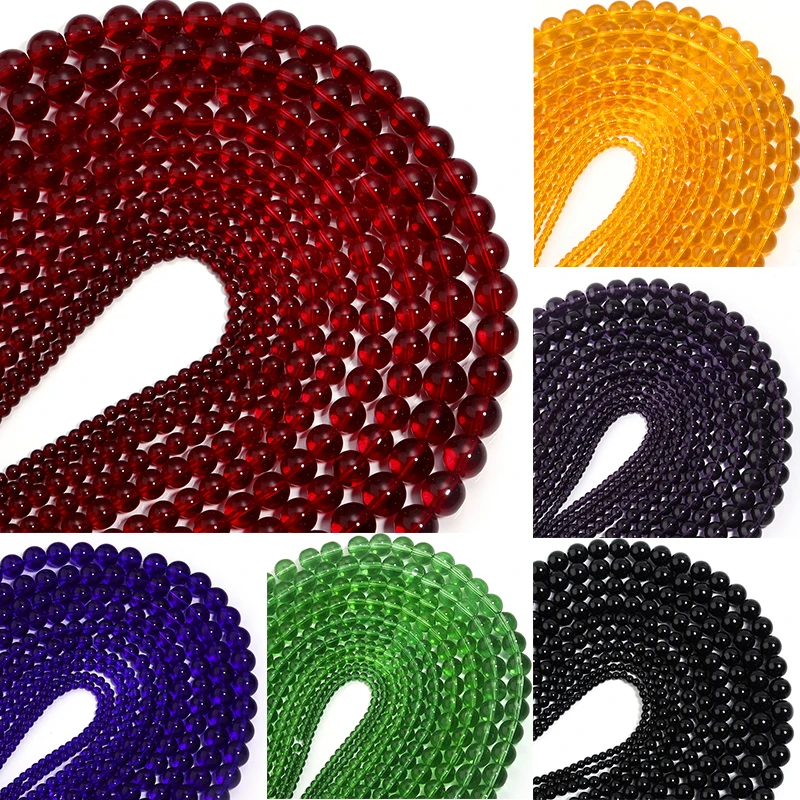 1 String Pomegranate Red Beads Loose Round Beads Glass Spacer Beads For Jewelry Making DIY Handmade DIY Bracelet Necklace Ring