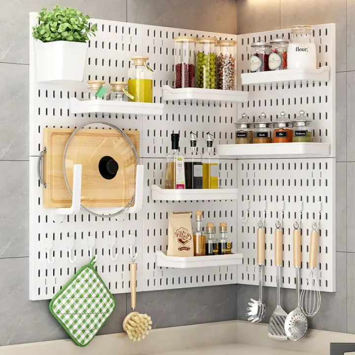 Diy Organizer Pegboard Accessories Pegboard Wall Organizer Panel Shelves For Gamer Room,bathroom,tool house,kitchen Storage Rack