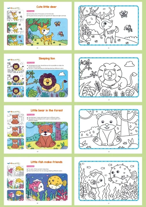 Children's Coloring Book, Graffiti Coloring Book, Cartoon Animal Drawing Book, Fun Coloring Book, Suitable for Children Aged 3-8