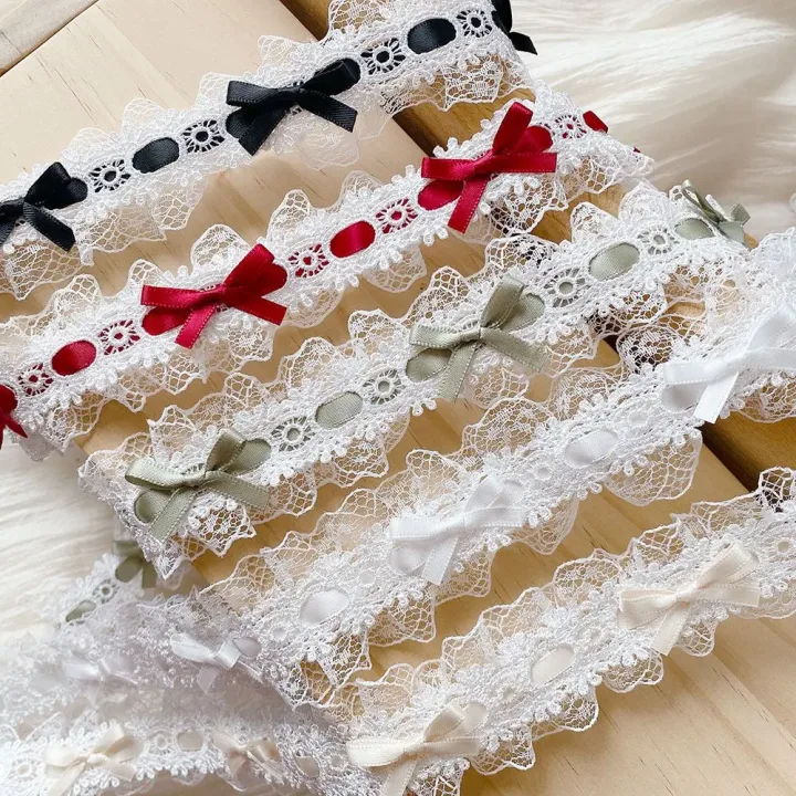 2Meters Bow Decorative Lace Trim Ribbons For Crafts Party Dress Sewing Diy Supplies Handmade Fabric Gift Wrapping Trimming Black