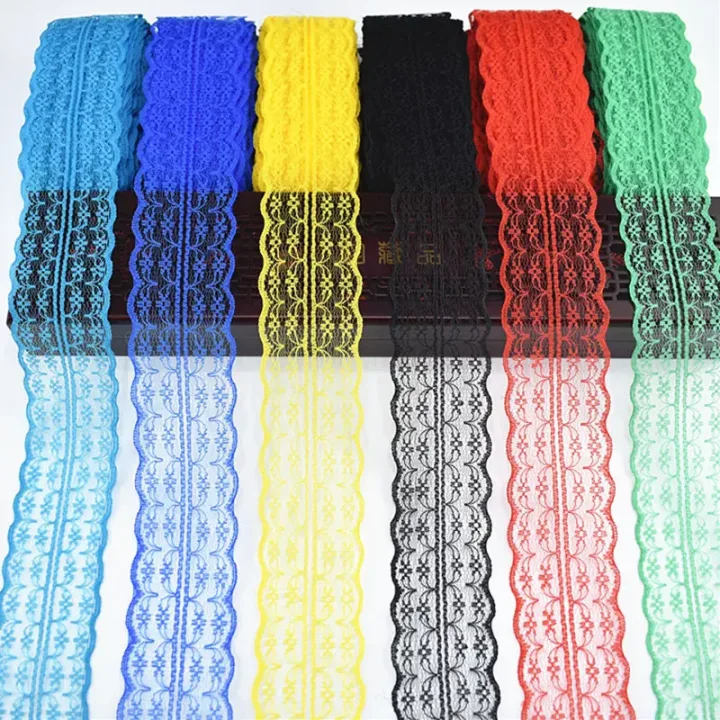 Best Selling 10yards 38kinds Color White Lace Ribbon Woven Band French African Lace Wedding Fabric DIY Clothing/gift Wrapping