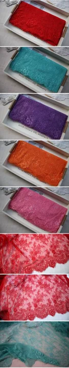 3M long eyelash lace trim traditional wedding lace fabric white red violet Table Cloth DIY Crafts