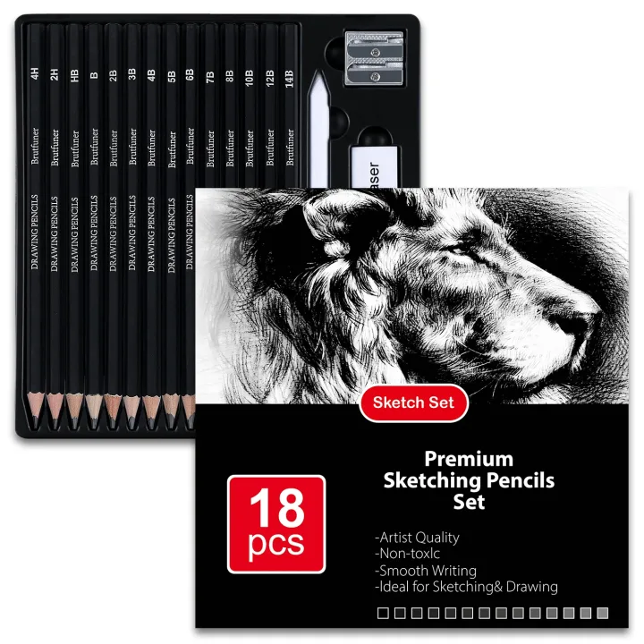 14-58 Pack Drawing Sketching Set,Pro Art Sketch Supplies with 3-Color Sketchbook,Graphite,Charcoal Pencil,Ideal for Shading