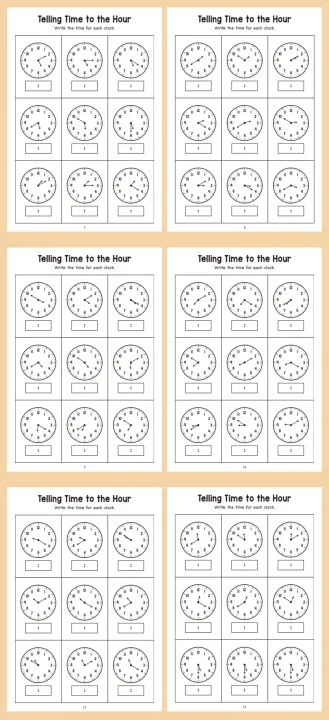 32 Page Children's Time Early Education Exercise Book, Puzzle Clock Drawing Book, Fun Time Cognition Exercise Book