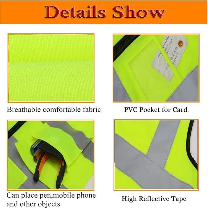 Reflective Safety Vest Custom LOGO TEXT High Visibility Work Vest Construction Work Uniforms Engineer Safety Vest