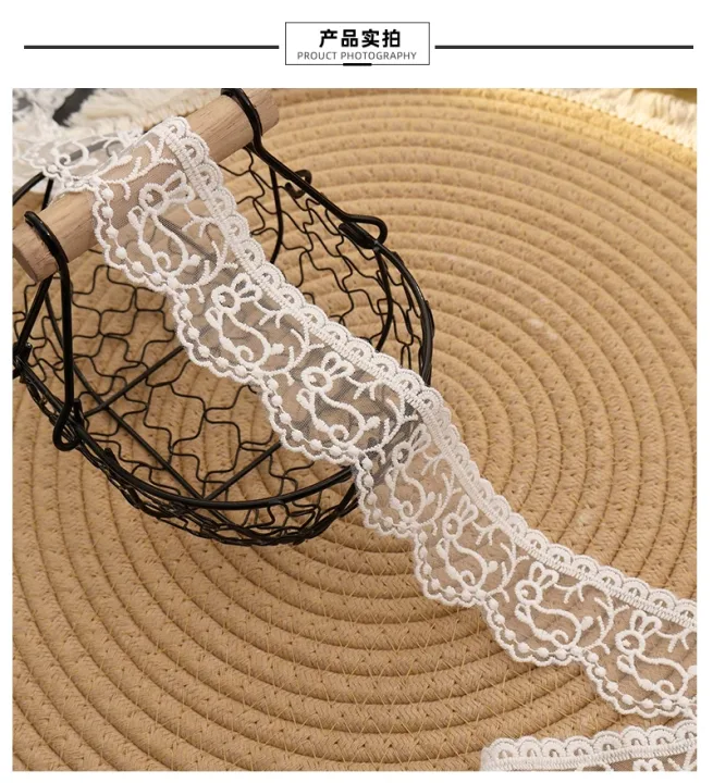 2Meters Bunny Lace Trim Embroidered Sewing Ribbon 45mm Wide Patchwork For Dress DIY Clothing Needlework Decorative Fabric