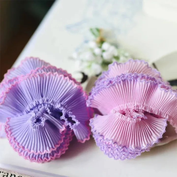 Colored 3cm Dog Teeth Collar Folded Lace for Dress Children's Clothing Skirt Collar Skirt Edge Garment Material Accessories X756