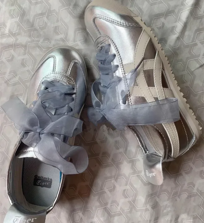 4cm Widened Transparent Chiffon Yarn Shoelaces Flat Silk Big Bow Wide Laces Trend Beauty White Casual Shoes Laces Dropship