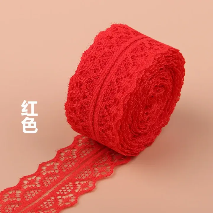 (10Meters/Roll) 3cm Non-Stretchy Lace Ribbon White Black Red Blue Purple Green Pink Yellow Orange DIY Crafts Flower Decoration