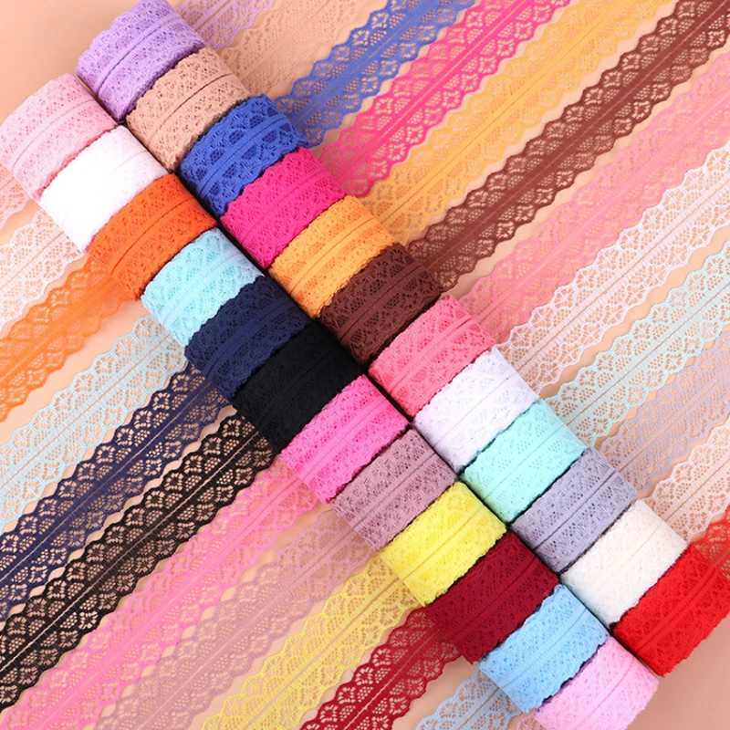 (10Meters/Roll) 3cm Non-Stretchy Lace Ribbon White Black Red Blue Purple Green Pink Yellow Orange DIY Crafts Flower Decoration