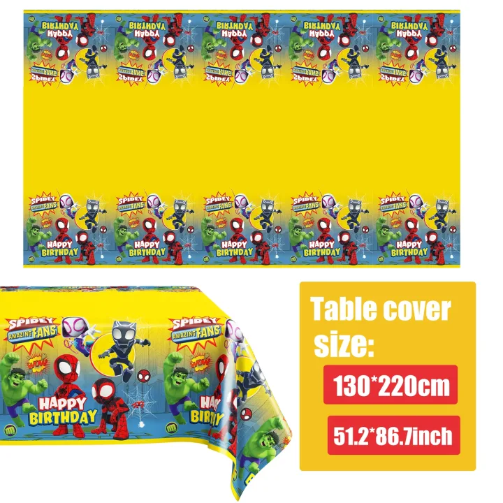 Tablecloth Decorations Spiderman Birthday Party Supplies Spider And His Amazing Friends Table Cover Baby Shower for Kids Gifts