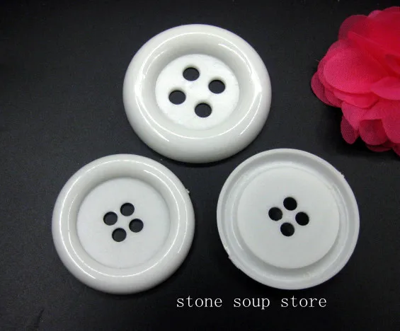 3-10pcs Super big white Buttons 5/6.5/7cm Great circle edge 4 hole nylon Large Buttons Diy decor Clothing Sewing accessories