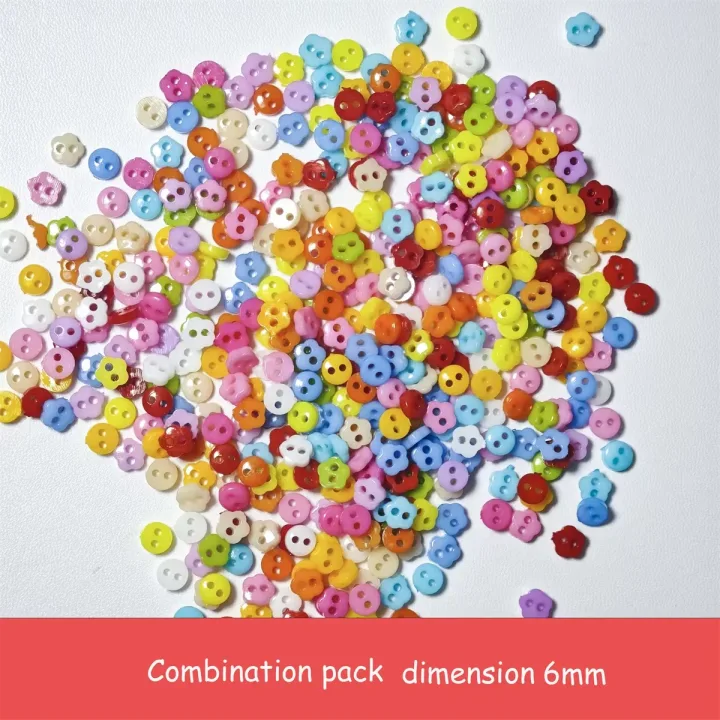100pcsDouble hole 6mm small button, 15colors, miniature mini button, very suitable for doll clothes, baby buttons, smart buttons