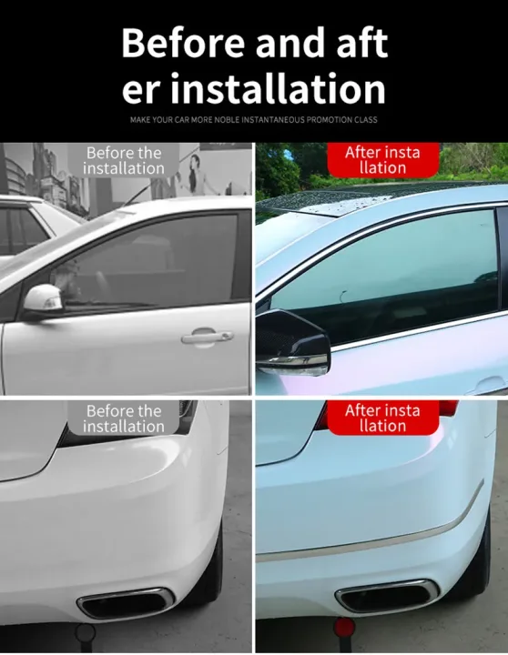 2CM/3CM Chrome Moulding Trim Car Door Protector Sticker Strip Bumper Grill Car Anti-Collision Tape Door Edge Guard Plate Sticker