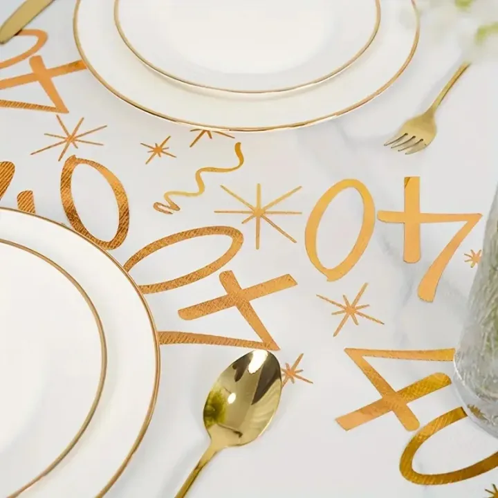 20th 30th 60th Birthday Table Runner Decor for 20 30 60 Birthday Table Party Supplies 3M Gold Table Runner Roll  Birthday Decor
