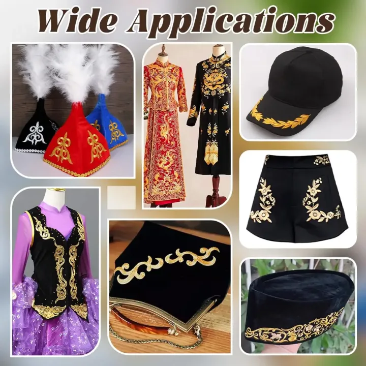 1M Hot Melt Adhesive Metallic Lace Ribbon Crafts DIY Embroidery Lace Trim Iron on Flower 7.6cm Sewing Wedding Dresses Home Decor