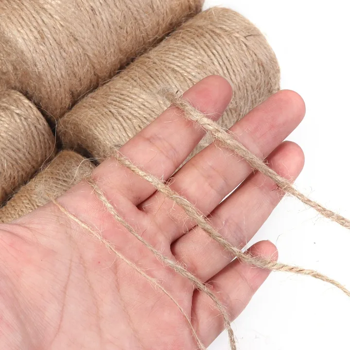 100Meters Natural Jute Rope String Ribbon Crafts DIY Vintage Jute Cord Twine Thread Sewing Gift Party Wedding Home Decoration