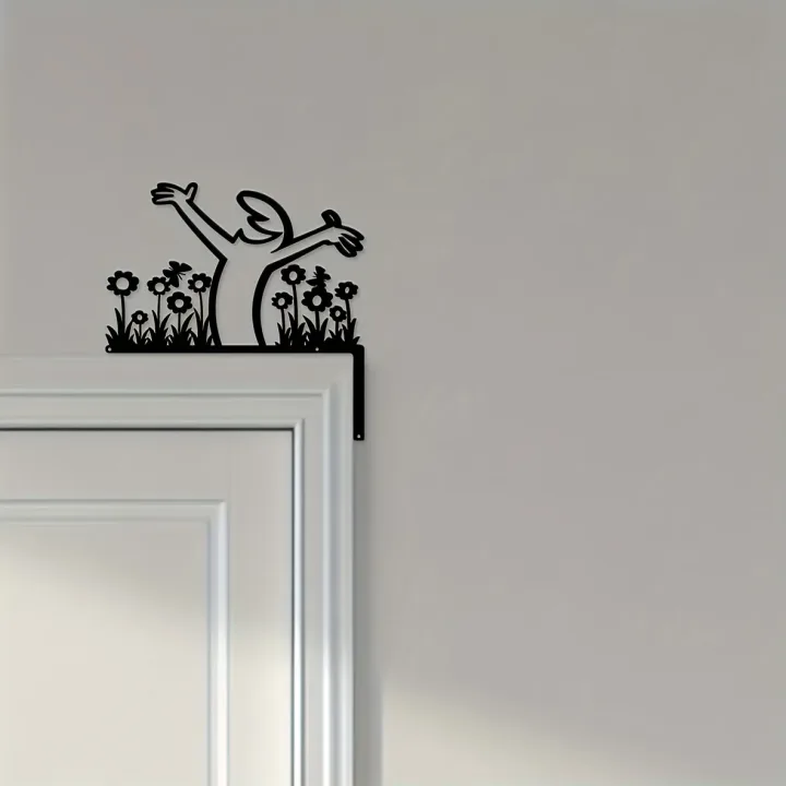 Metal Wall Decor Wrought Iron Sign Home Interior Door Frame Art Hanging Painting Room Decor Lucky Cat Home Decoration