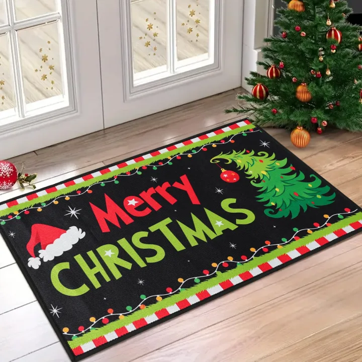 Christmas Doormat Merry Christmas Decorations for Home 2025 Navidad Natal Outdoor Floor Carpet Xmas Ornament New Year Gift 2026