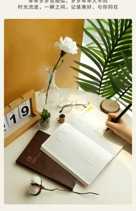 Kinbor Notebook Journal A5 Self-filling Budget Planner  PU Material Agenda Planning Notebook 공책 Writing Office School Stationery