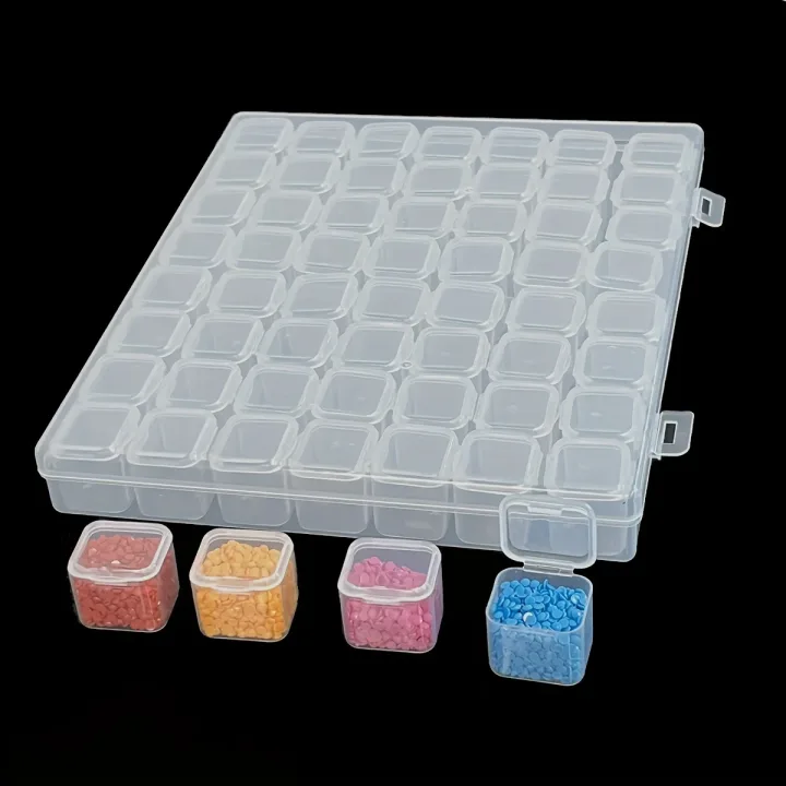 28/56-Grid Craft Storage Organizer Box - Portable, Bead Container for DIY Supplies & Sewing Storage with Independent Compartment