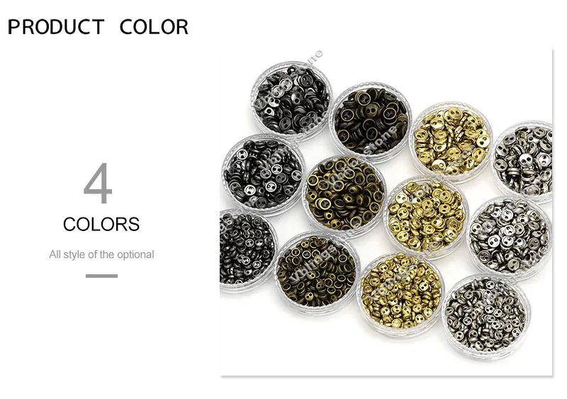 3/4/5mm Metal Buttons 100pcs Mini Buttons for Dolls Clothes 2Holes Sew Button for Needlework Round Buckles Handmade Accessories