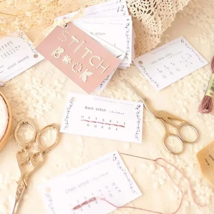 1pc Mini Sewing Card Set Mini Sewing Book Sewing Embroidery Stitch Book Mini Sewing Book for Home Sewing Arts Crafts