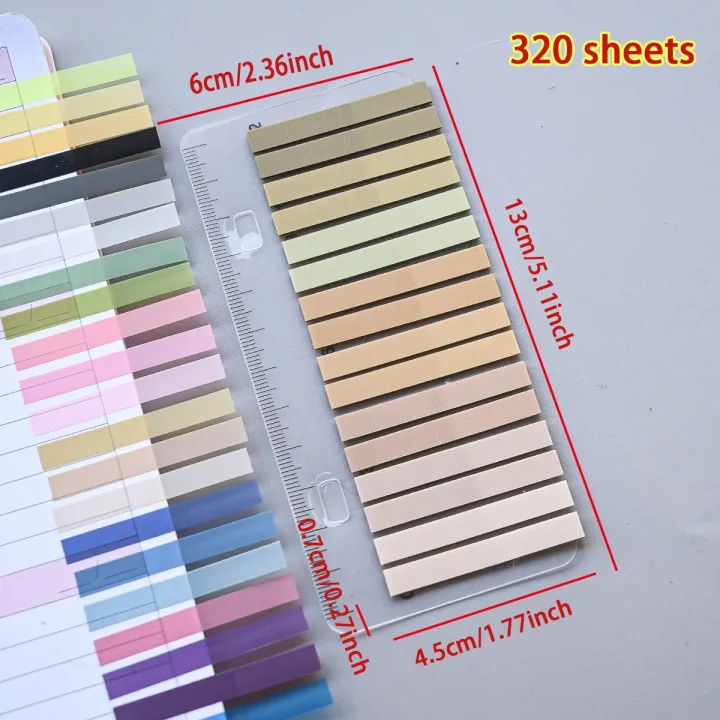 320PCS Clear Sticky Notes Self-Adhesive Colorful Memo Pads for Office School Book Annotation Index Tabs Stationery