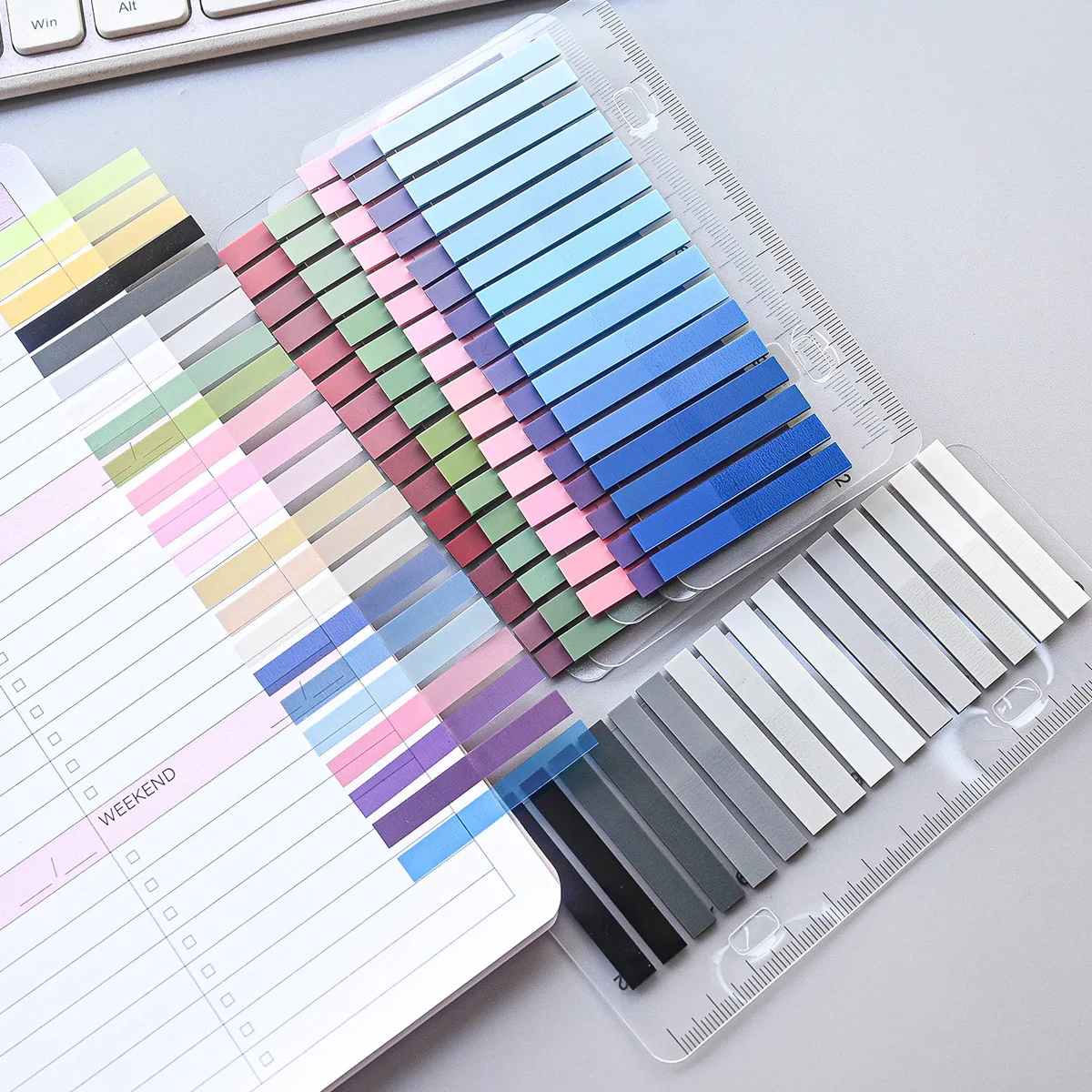 320PCS Clear Sticky Notes Self-Adhesive Colorful Memo Pads for Office School Book Annotation Index Tabs Stationery