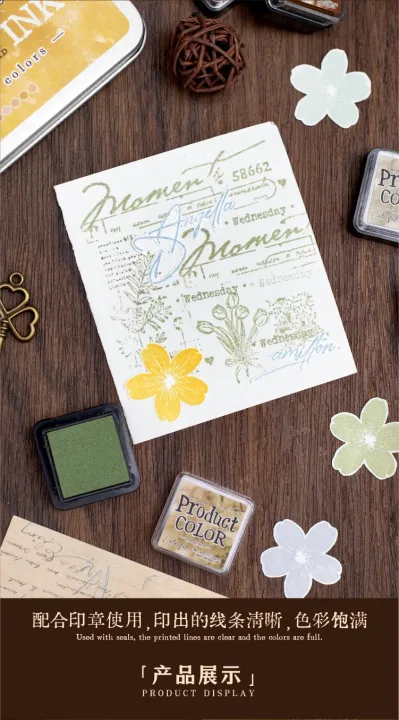 6 Pcs Colorfull Multicolor Ink Pad Set Student Planner Handmade Self Ink Stamp Inkpad School Accessories Stationery Supplies