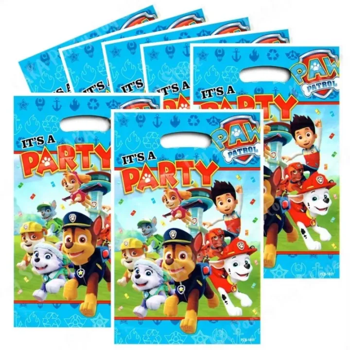 10/20/30Pcs Paw Patrol Party Gift Bags Plastic Candy Loot Bag for Baby Shower Kids Girl Birthday Party Favors Supplies Decor