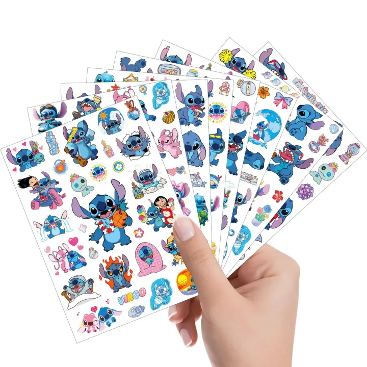 4Pcs/set Disney New Cartoon Stitch Tattoo Stickers Temporary Tattoos For Party Body Face Cute Tattoos Stickers Decoration